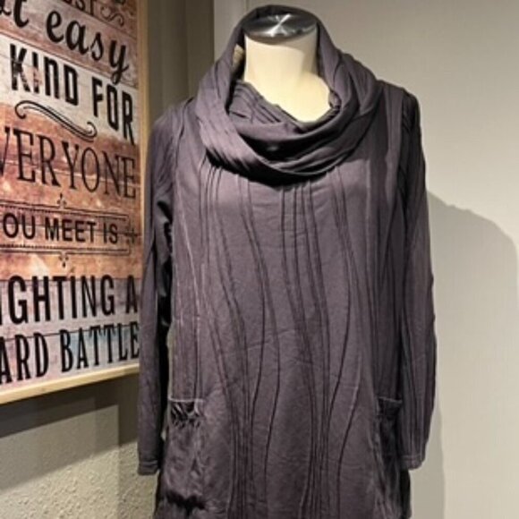 cowlneck purple blouse w pockets NWT - Picture 1 of 12